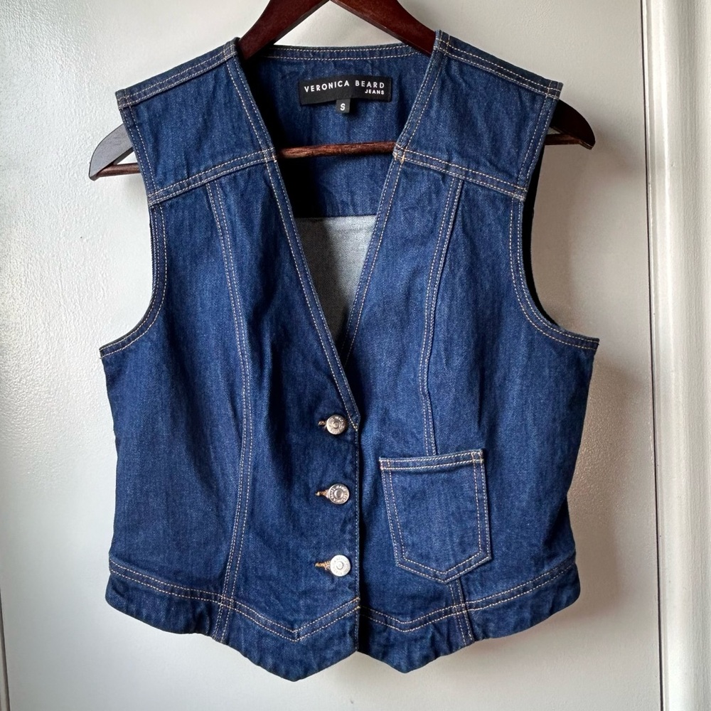 New Veronica Beard Valeria Denim Vest - Picture 3 of 11